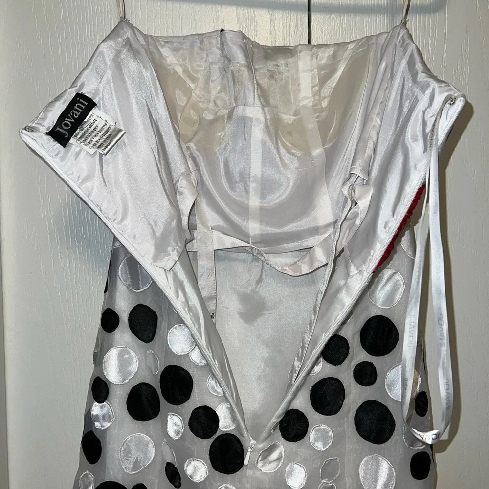Jovani Polka Dot Strapless Mermaid Style Formal Dress - Picture 12 of 16